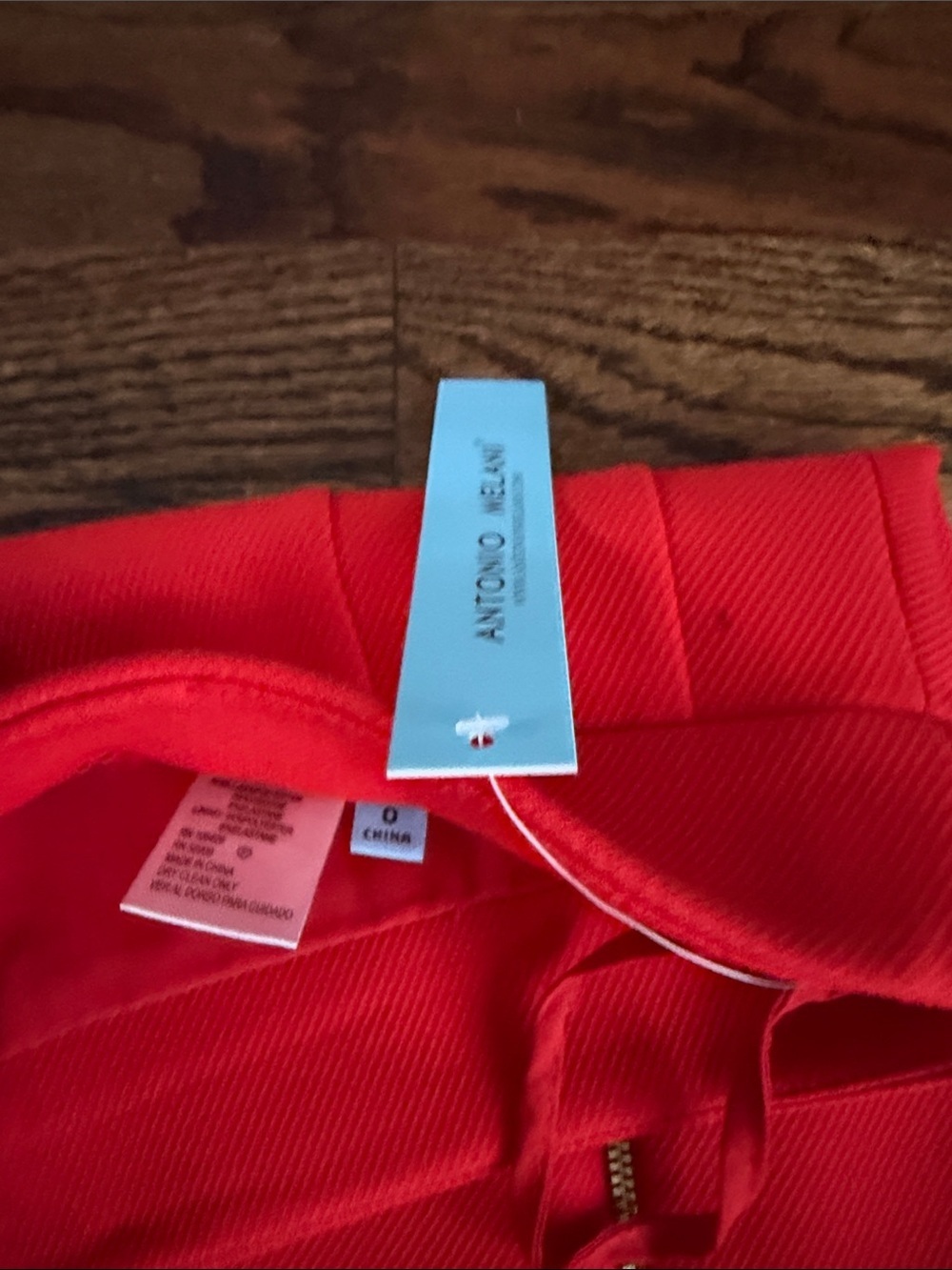 NWT Antonio Melani Red Zip-Accent Pencil Skirt - Picture 2 of 7